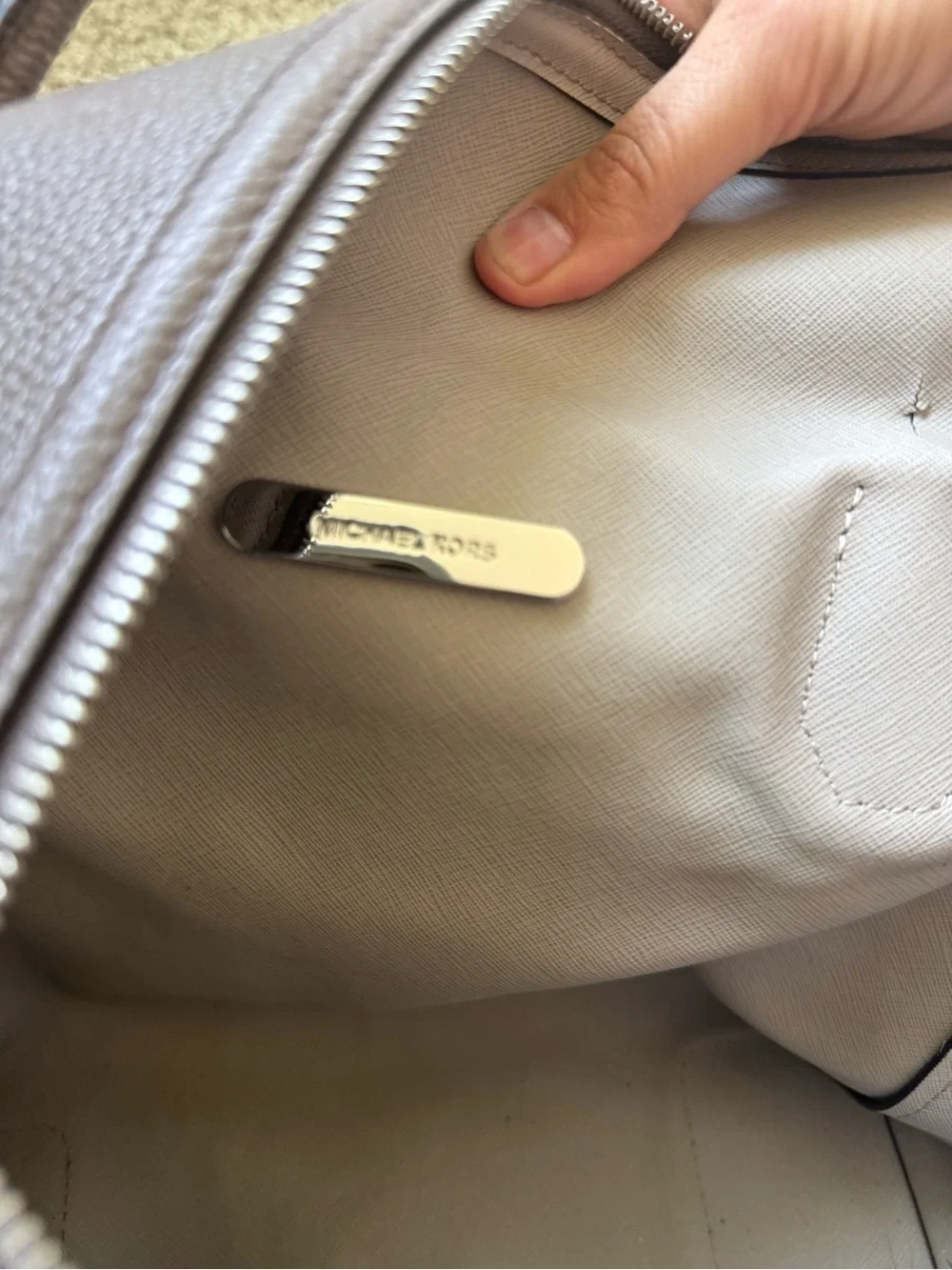 Michael Kors Gray Pebbled Leather Top-Handle Tote